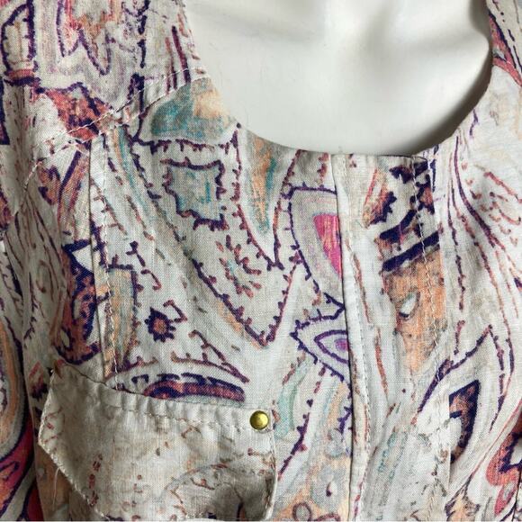 Chico's jacket large linen white pastel pattern print comfortable summer office - Picture 12 of 14